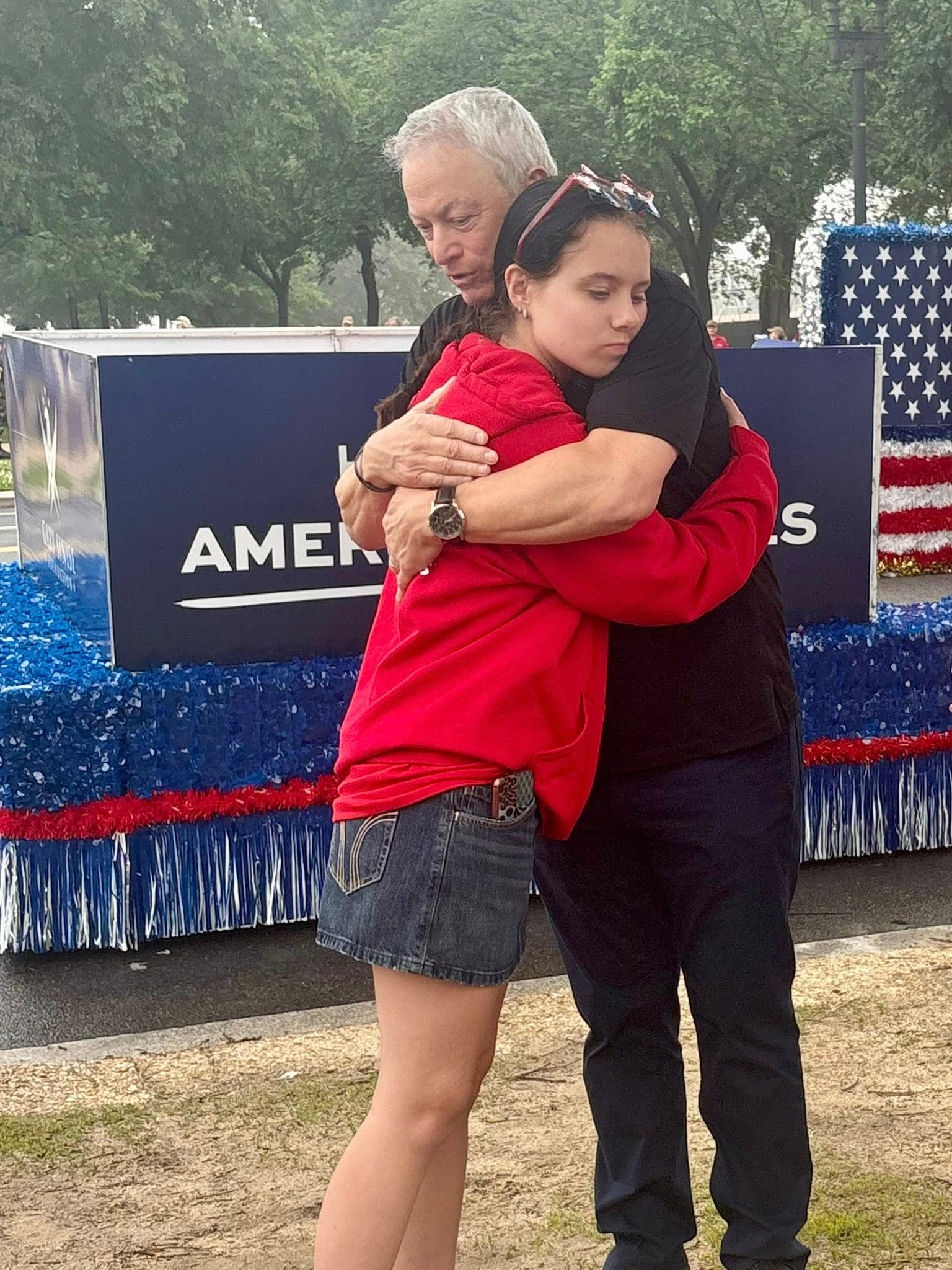 Alexis and Gary — a moment of remembrance at a patriotic event